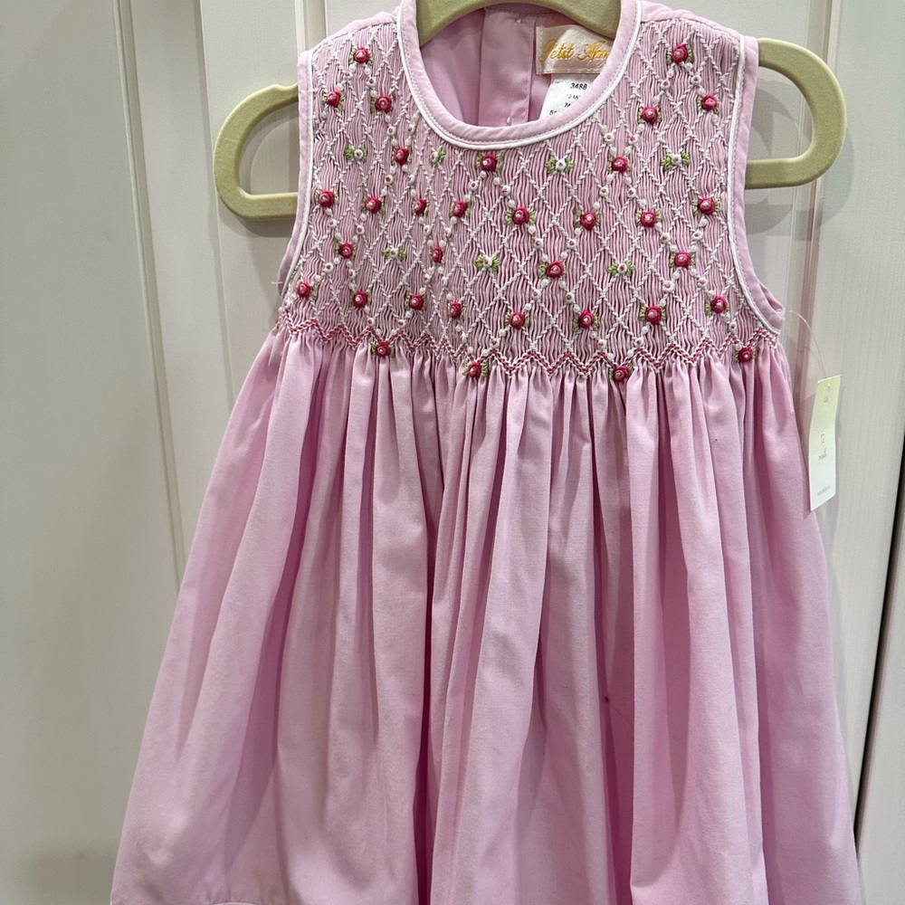 Pink dress for little girl with tags size 12 months